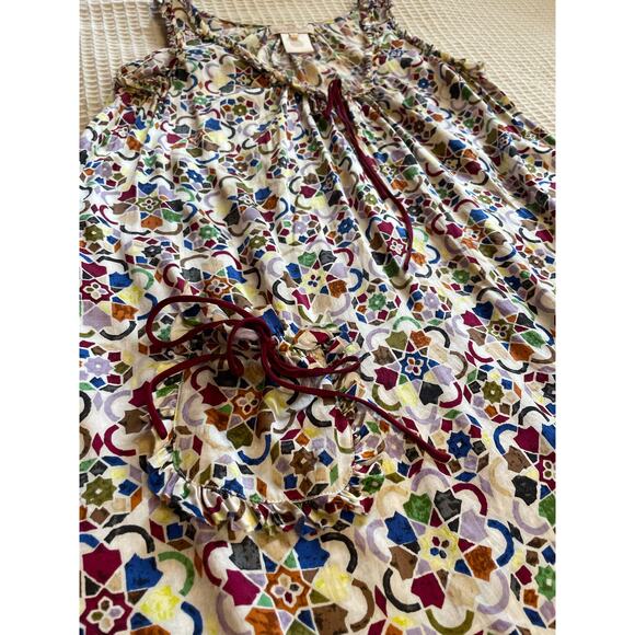 LaRok Colorful Geometric Pattern Sleeveless Tunic/Tank W/ Ruffled Details Small - Picture 12 of 12